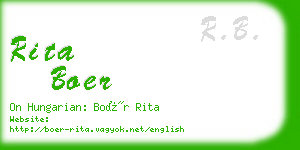 rita boer business card